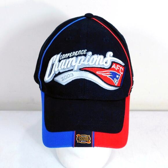 Vintage Y2K Reebok New England Patriots 2003 AFC Champions Hat Adjustable - Picture 1 of 8